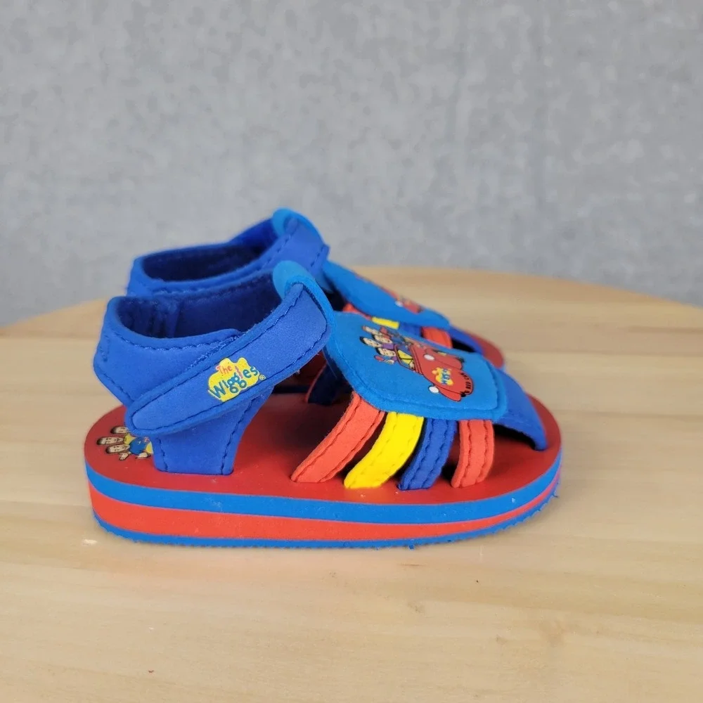 Vintage Wiggles Blue Red Yellow Kids Sandals